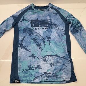 Pelagic Aqua and Navy Rash Guard
